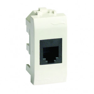 Розетка компьютерная 1-м СП Brava 1мод. RJ45 5E (разъем Hyperline) бел. ДКС 76654B