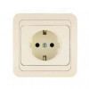 Розетка 1-м СП Mimoza 16А IP20 с заземл. крем/крем Makel 25028
