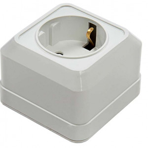 Розетка 1-м BOLLETO защ. шторки с заземл. накл. 7028х бел. ASD / IN HOME 4690612000954